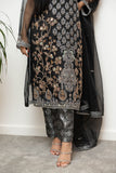 Black Heavy Embellished Organza