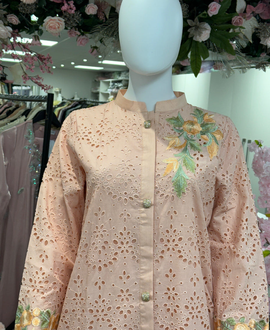 Peach Beige Chikankari