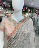 Rosé Radiance Draped Saree