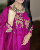 Fuchsia Bloom Rawsilk - Farshi