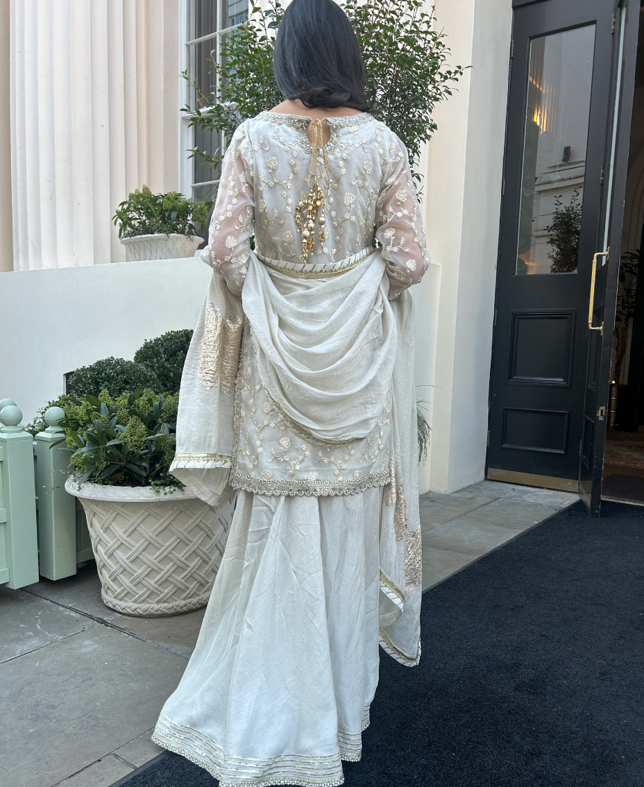 Noor e Aftab “three piece Sharara outfit “