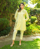 Chikankari Co-ord  Set - Lemon