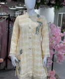 Cream Grid Chikankari Co-ord set