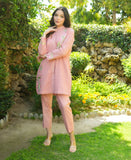 Peach chikankari - Grid
