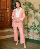 Peach blossom chikankari