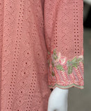 Peach chikankari - Lines