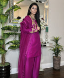 Fuchsia Bloom Rawsilk - Farshi