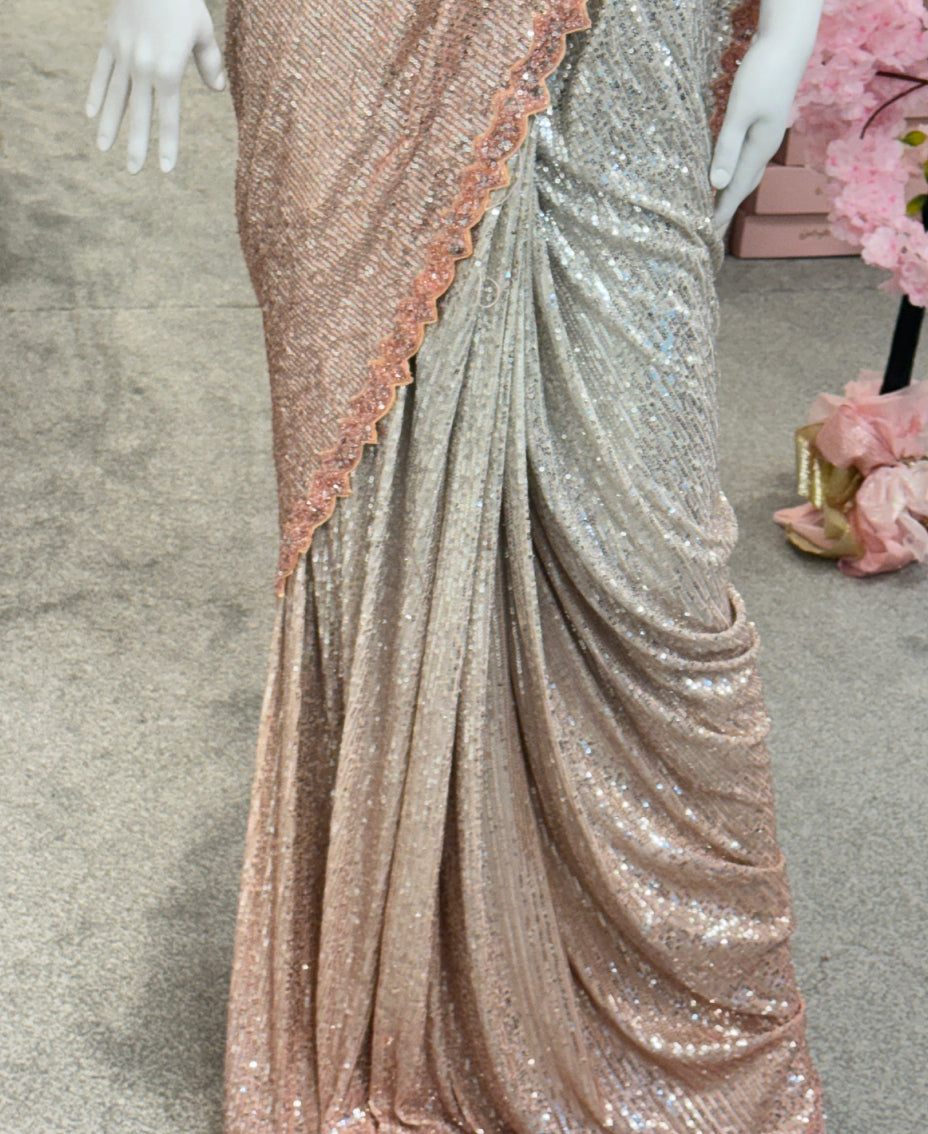 Rosé Radiance Draped Saree