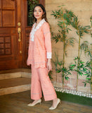 Peach blossom chikankari