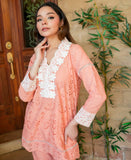 Peach blossom chikankari