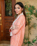 Peach blossom chikankari