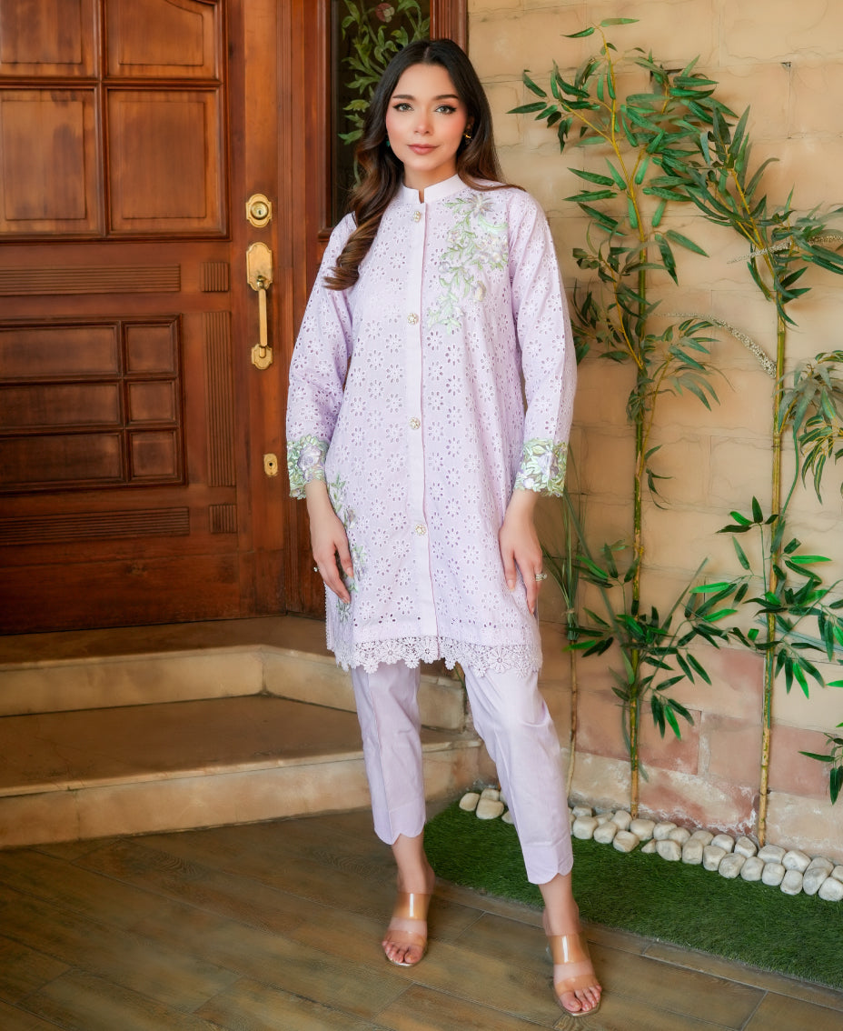 Lavender Bloom Chikankari