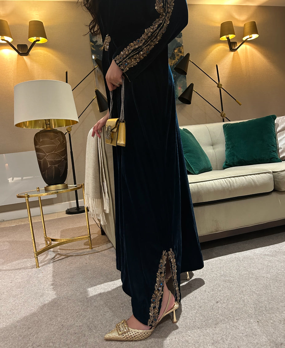 Teal Temptation Velvet kaftan