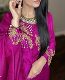 Fuchsia Bloom Rawsilk - Farshi