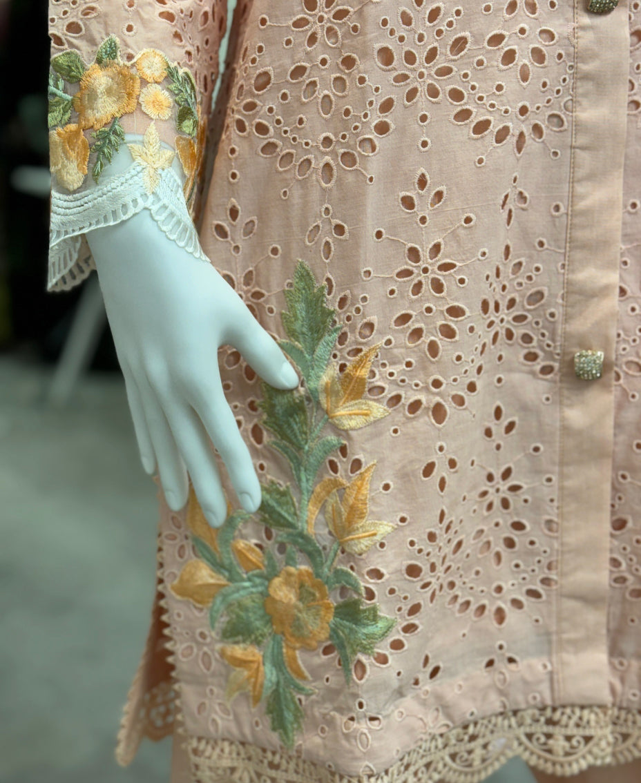 Peach Beige Chikankari
