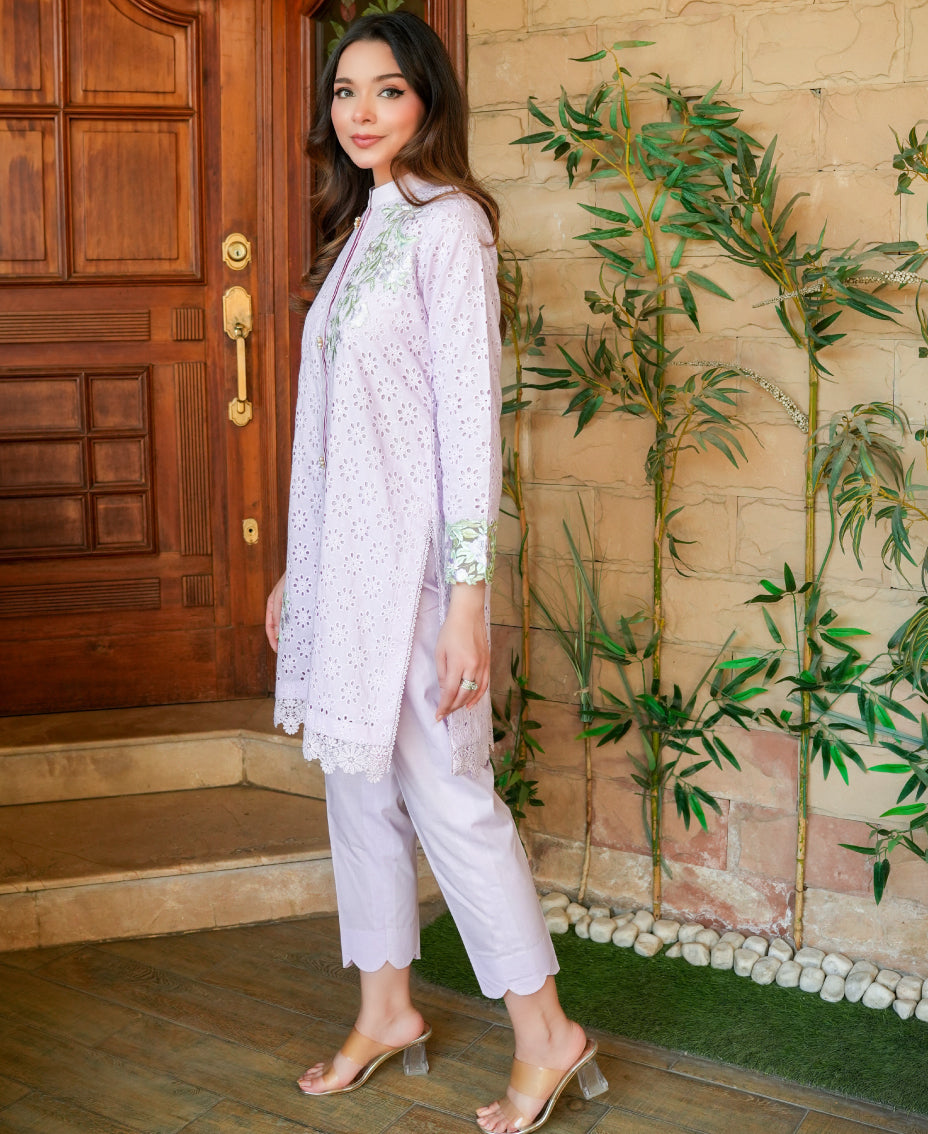 Lavender Bloom Chikankari