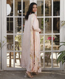 Peach Butterfly Draped Dress