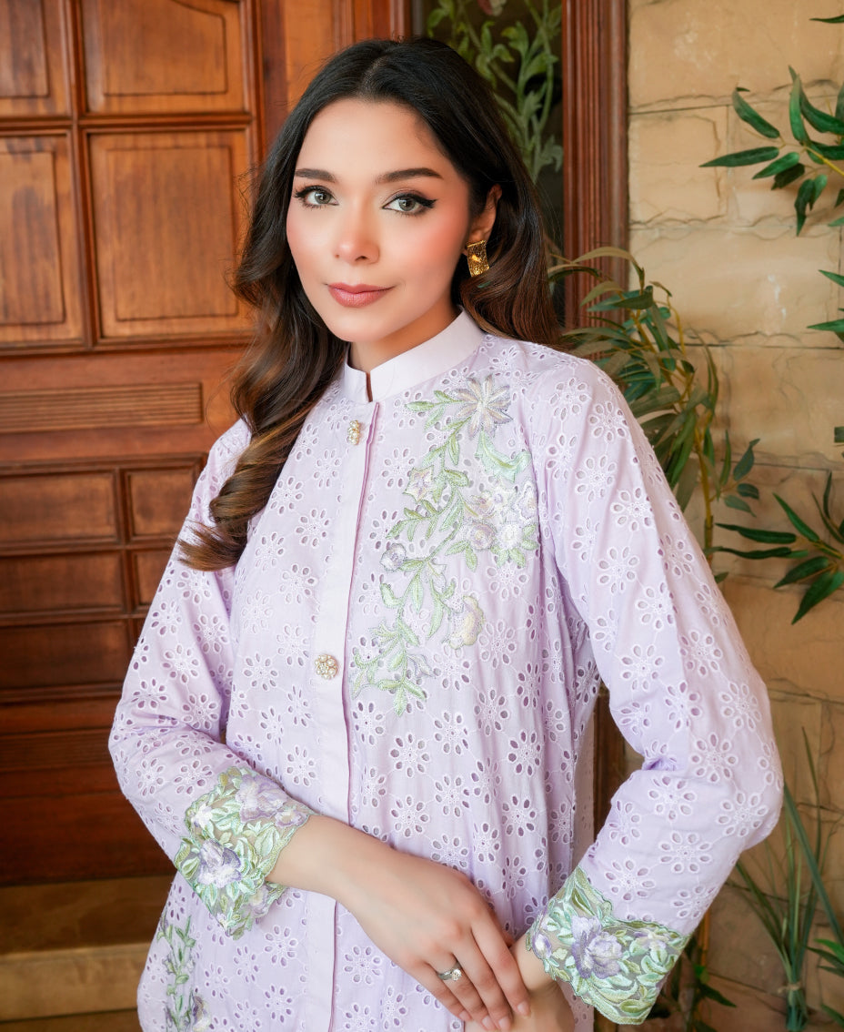 Lavender Bloom Chikankari