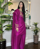 Fuchsia Bloom Rawsilk - Farshi