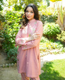 Peach chikankari - Grid