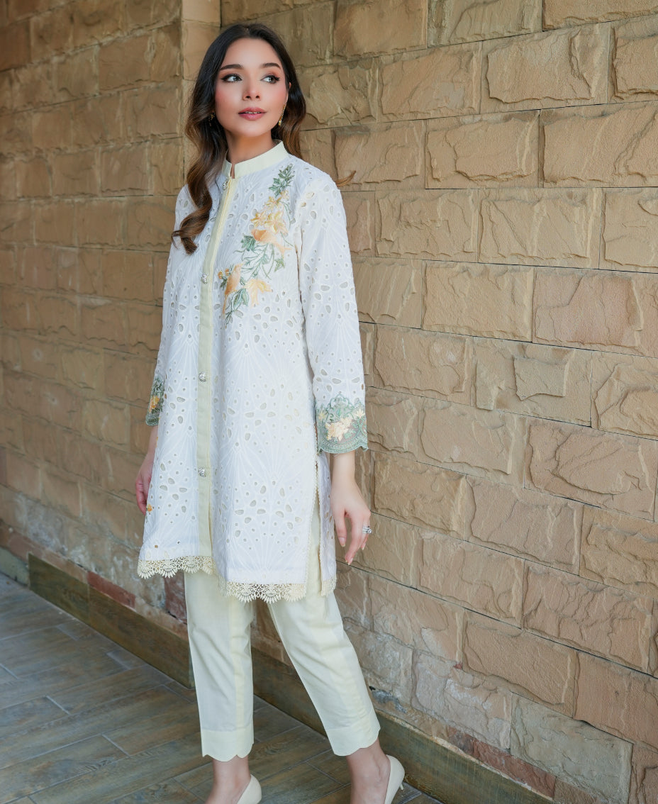 Chikankari Co-Ord Set - Ivory