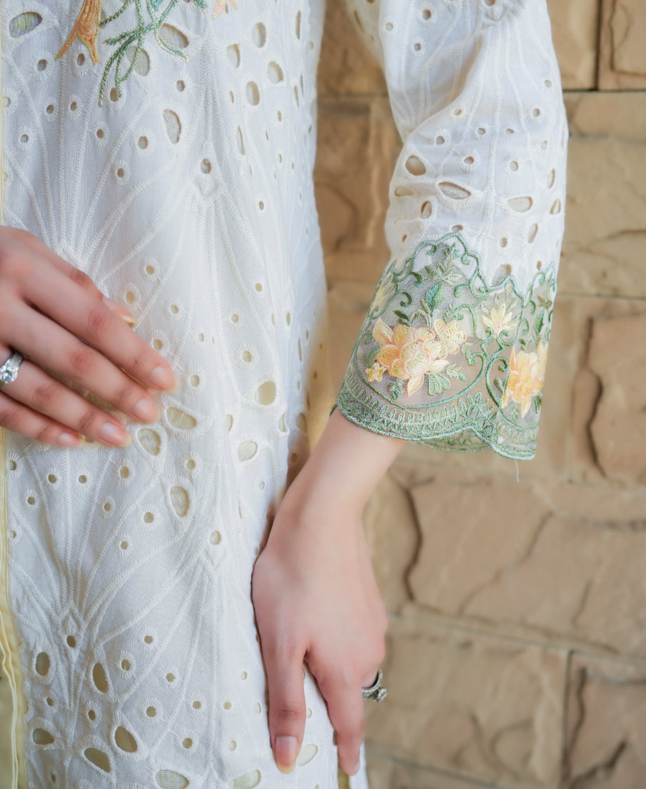 Chikankari Co-Ord Set - Ivory