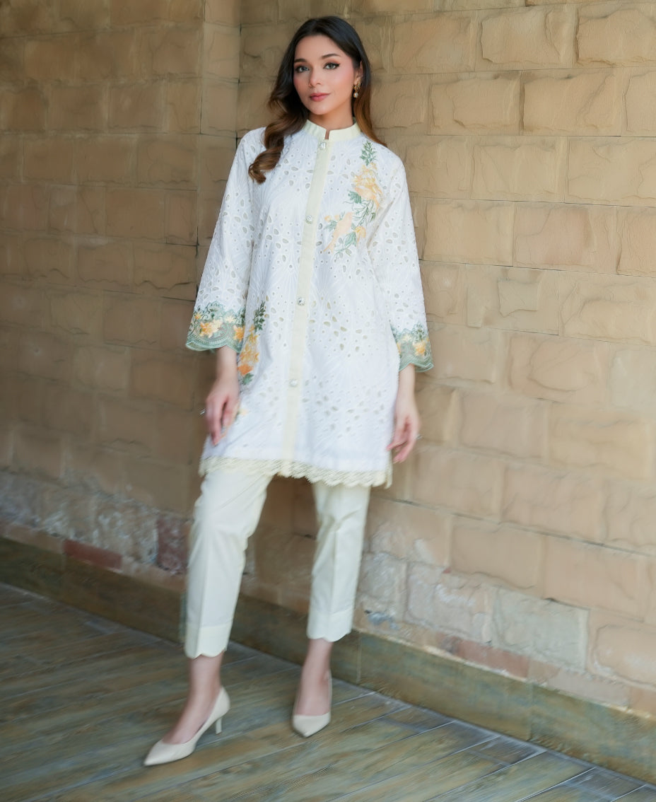 Chikankari Co-Ord Set - Ivory