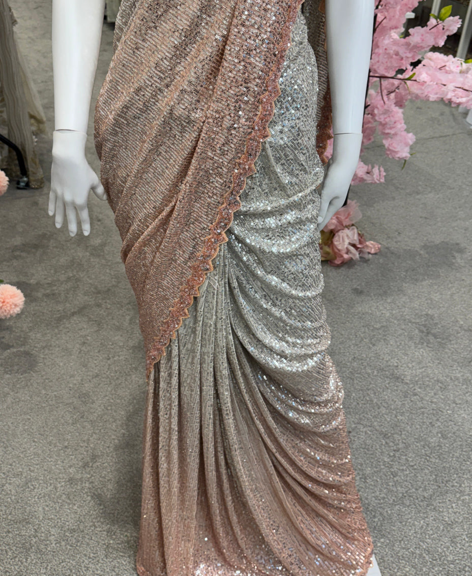 Rosé Radiance Draped Saree