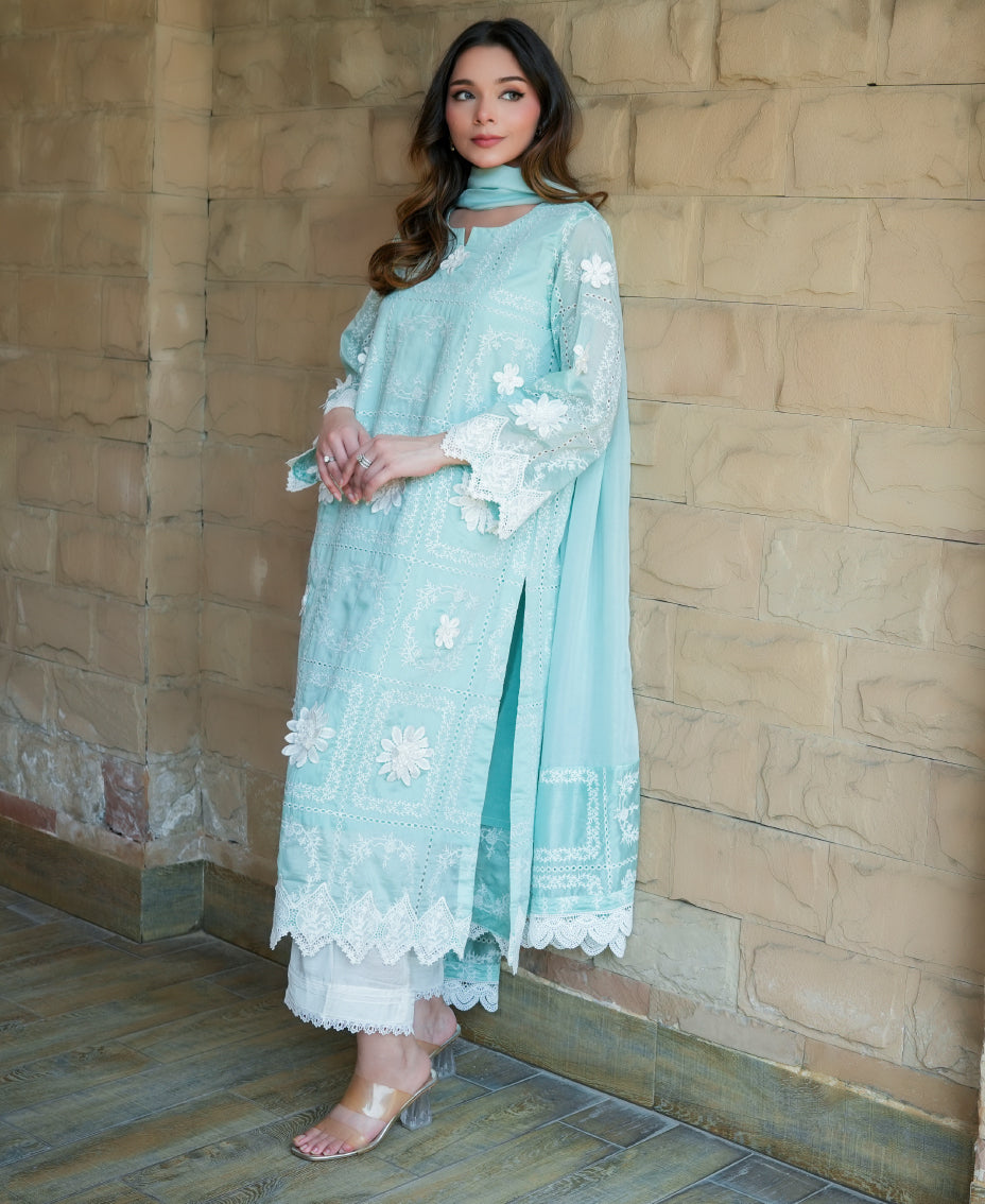 3d flower paper silk outfit