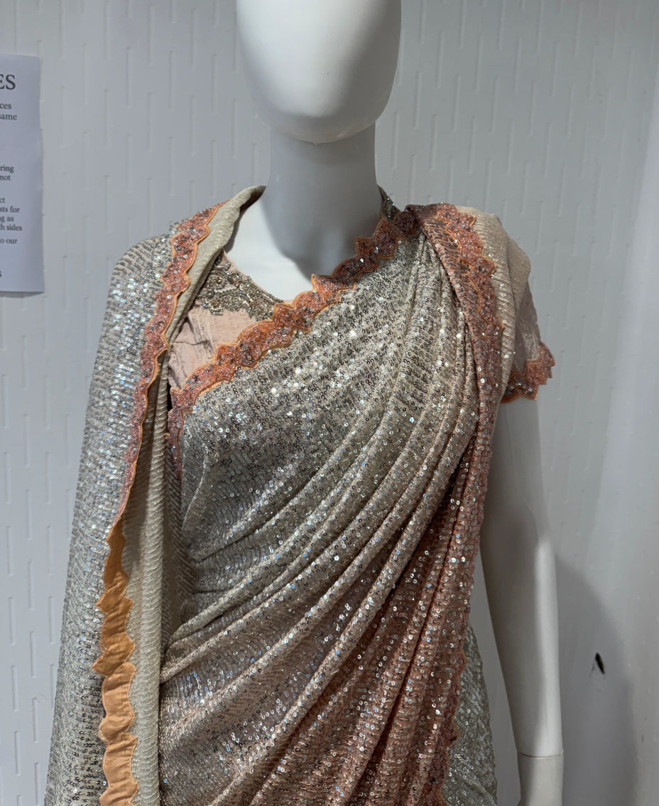 Rosé Radiance Draped Saree