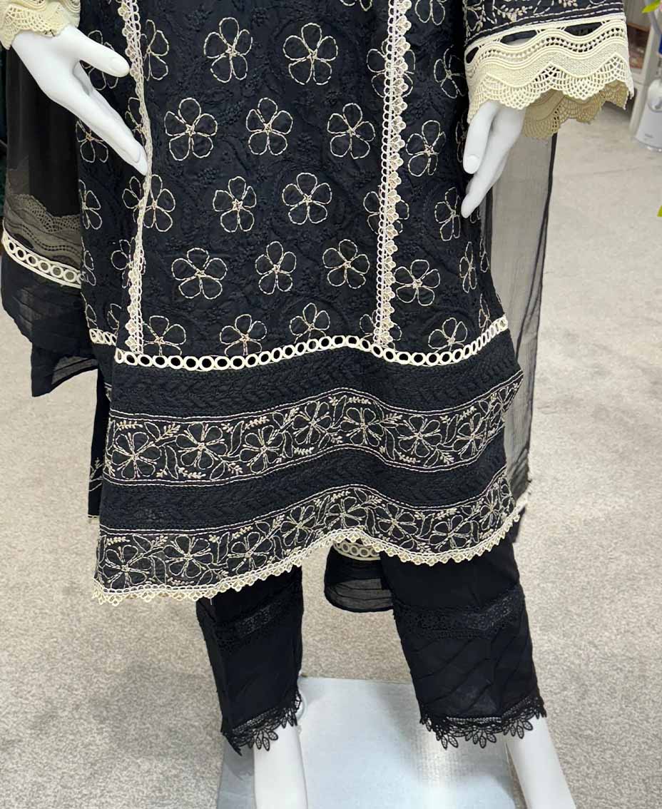 Black Chikankari