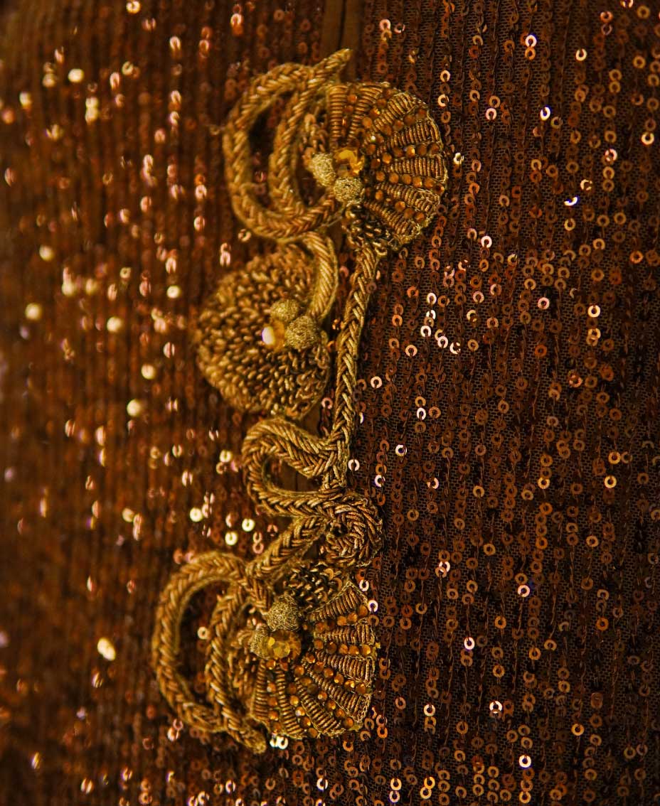Chocolate star ( Sequins net 4 piece outfit)