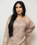 Chiffon Machine Embroidered 3 Piece