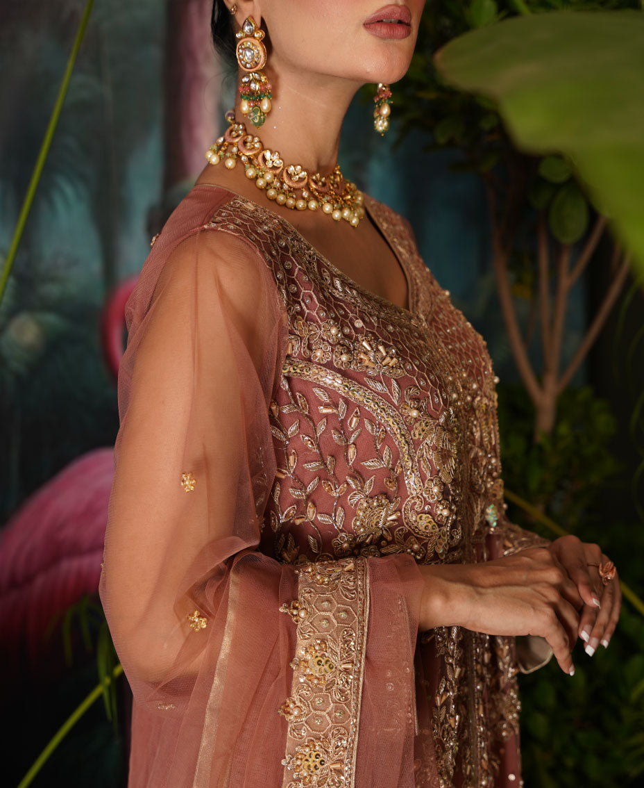 Pink and Gold Sharara (3 pcs)