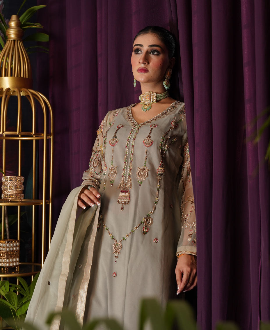 Jhumki Design Organza (4 pcs)