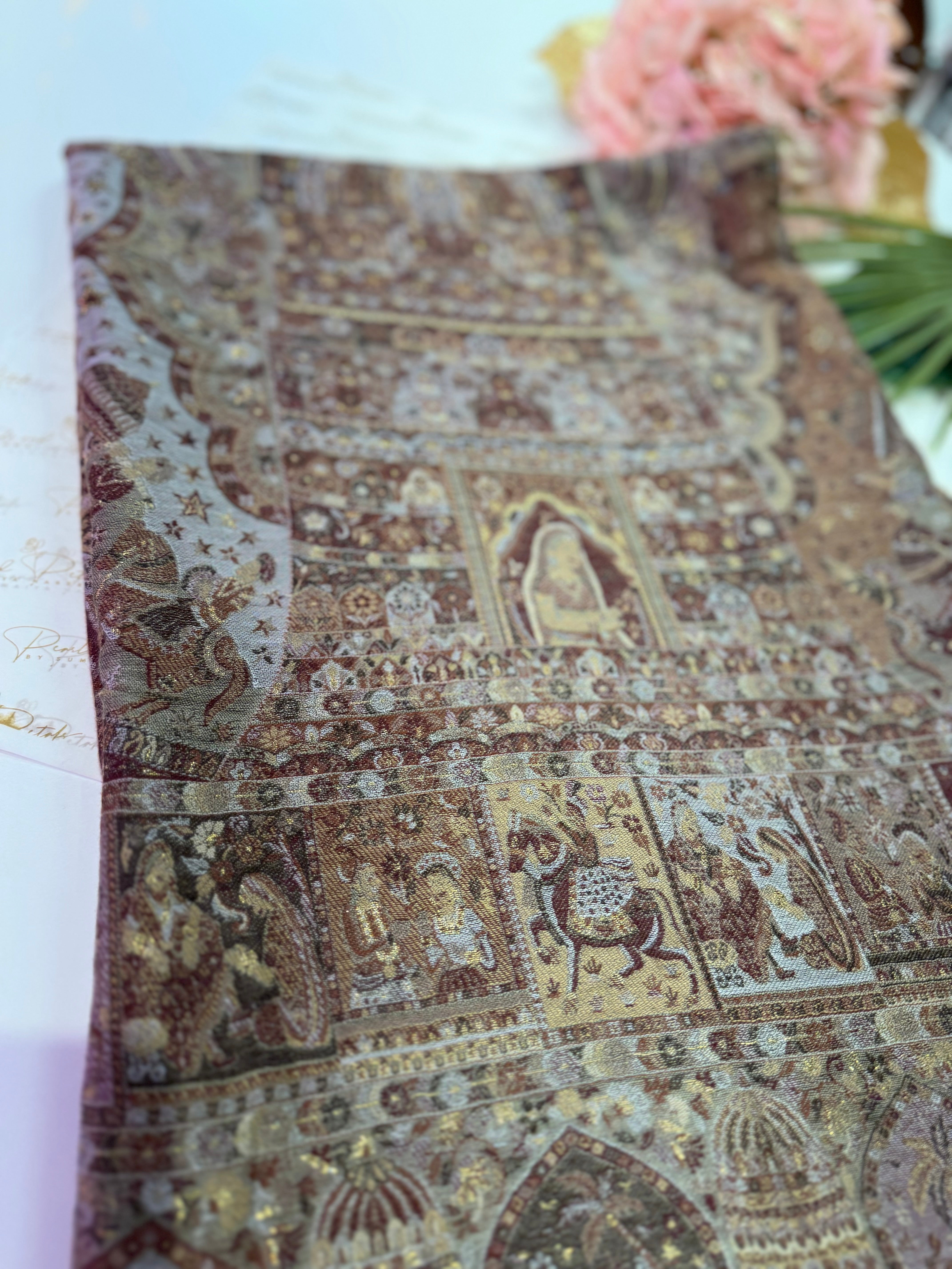 Antique silk kaani shawl
