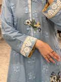 3d SKY BLUE BLOSSOM co-ord set
