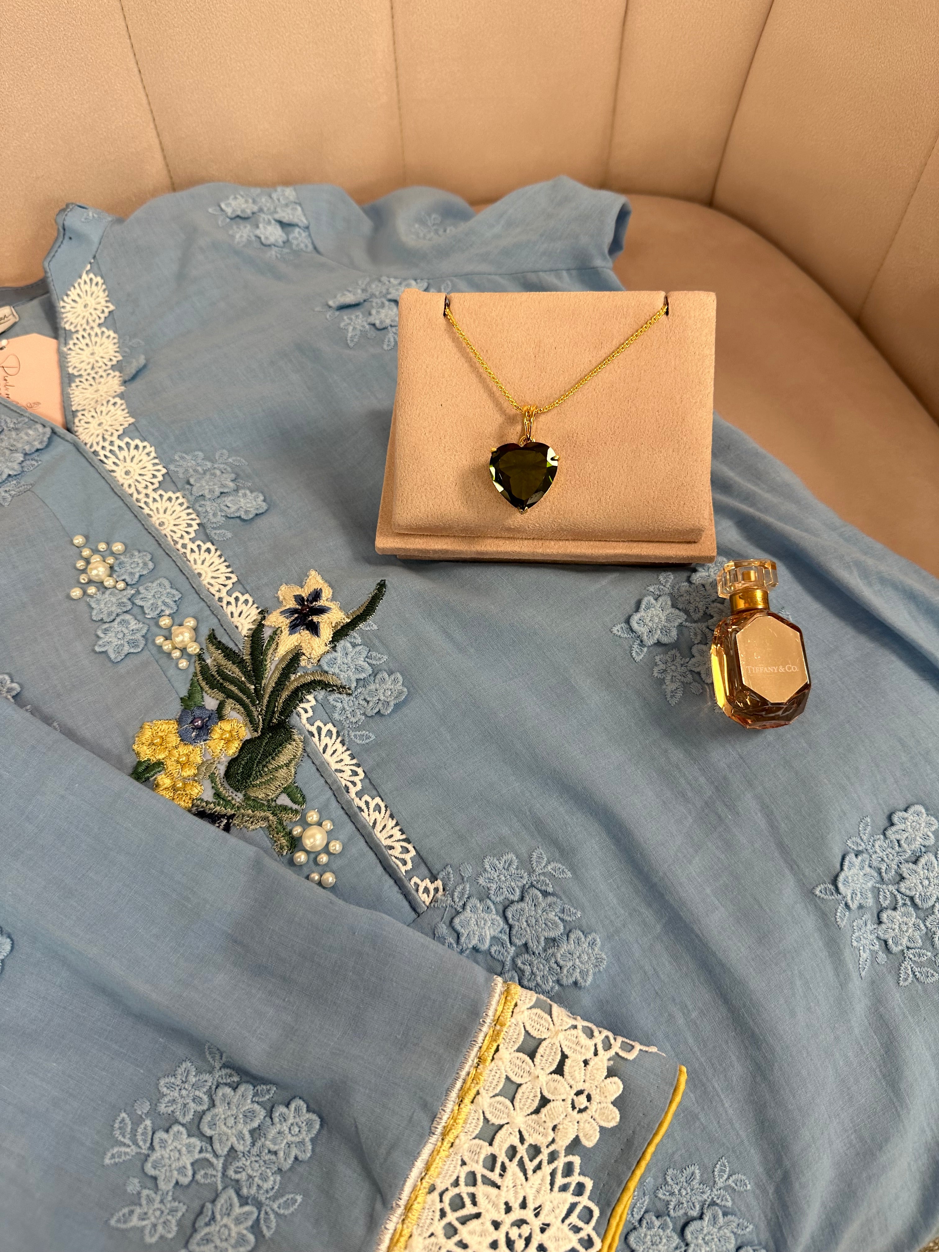 3d SKY BLUE BLOSSOM co-ord set