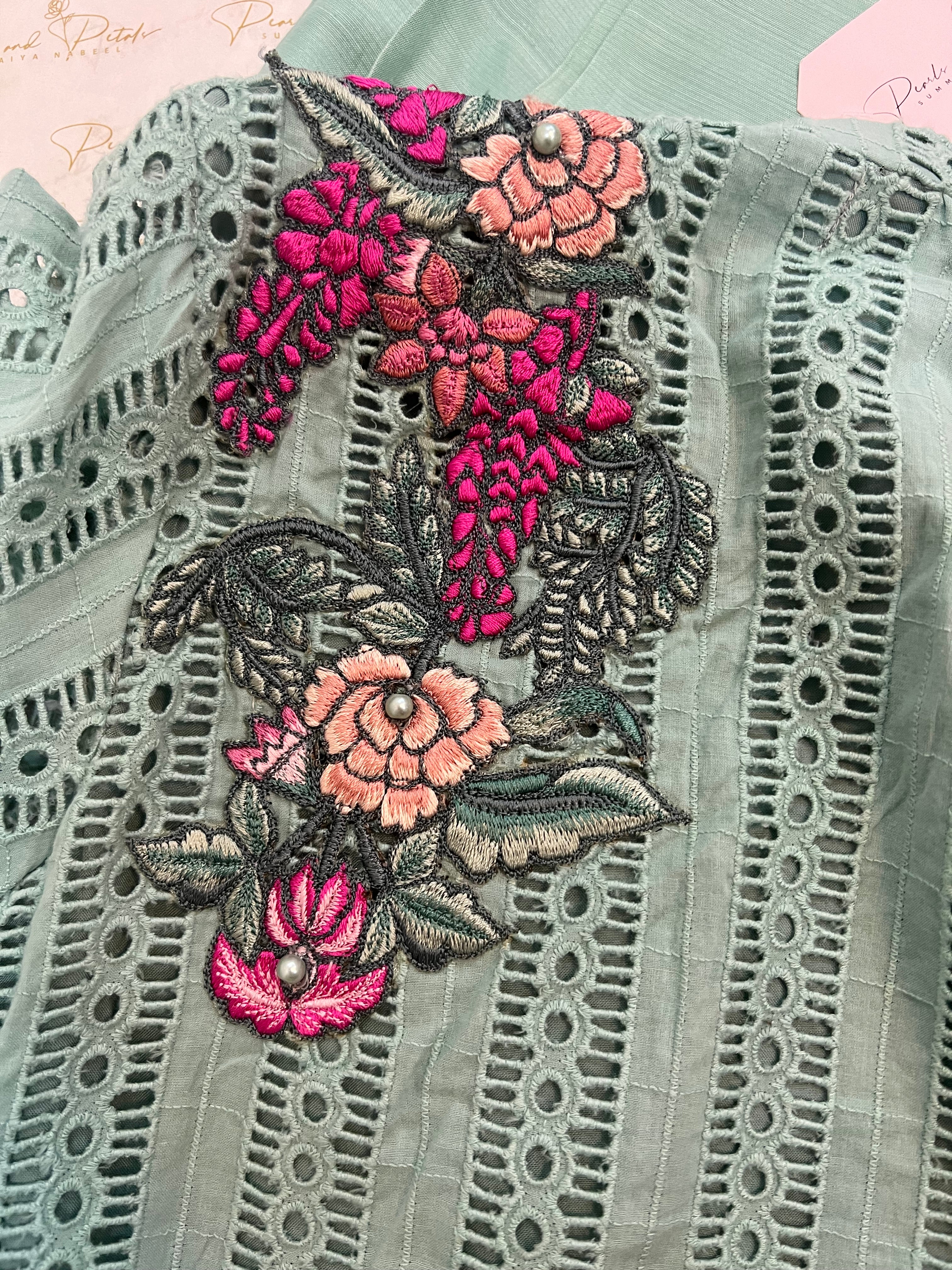 Mermaid Aqua (schiffli 3 piece suit)