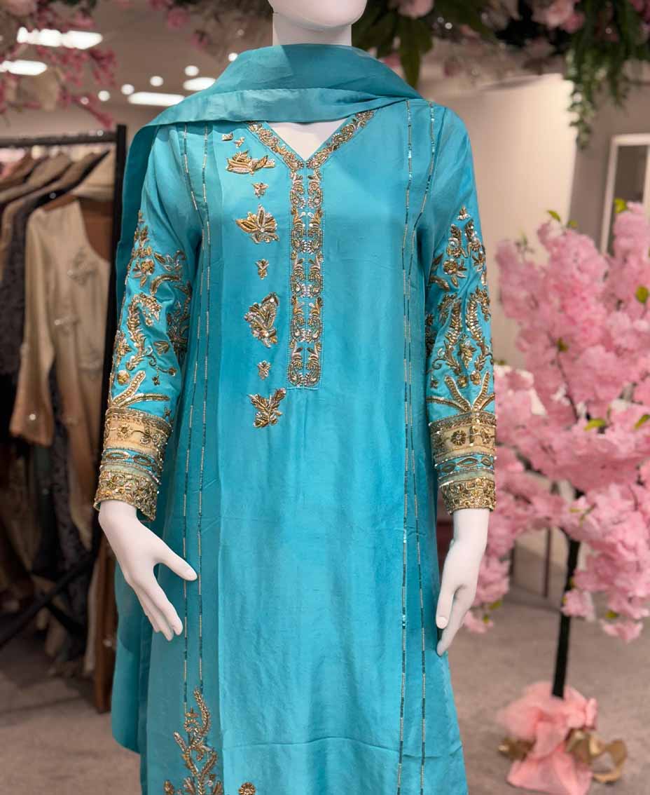 Turquoise Grace Rawsilk