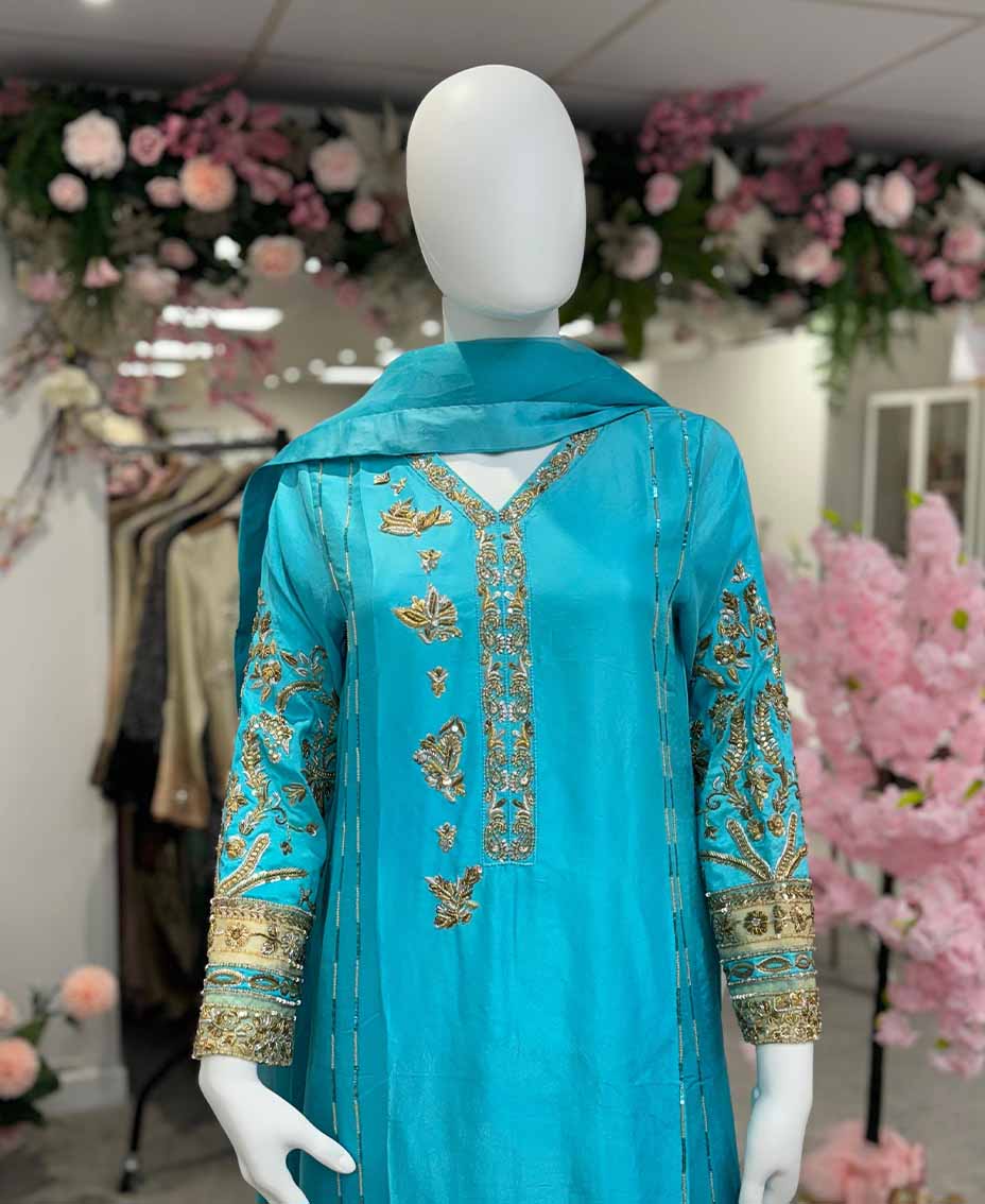 Turquoise Grace Rawsilk