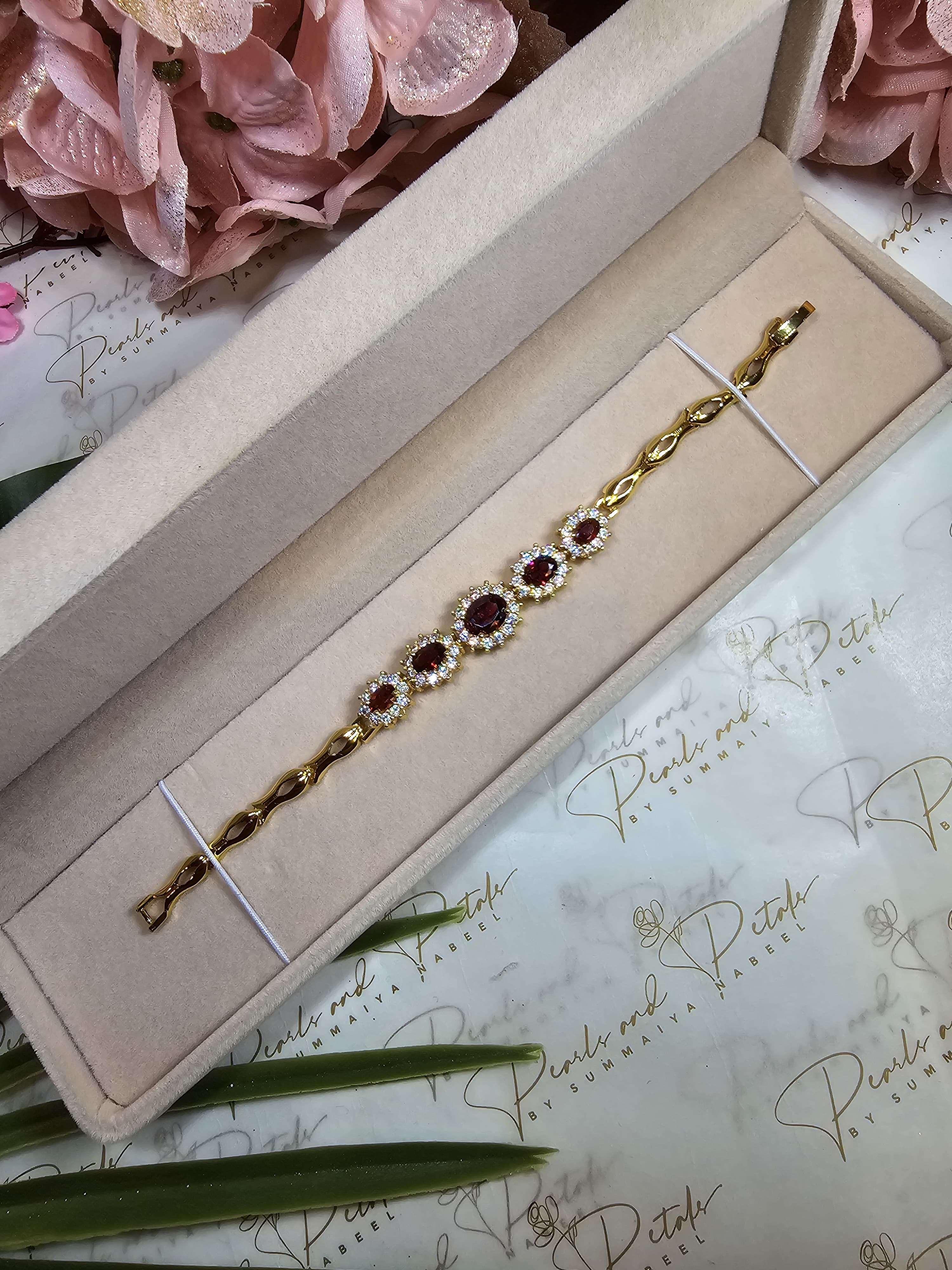 Garnet Gold Bracelet