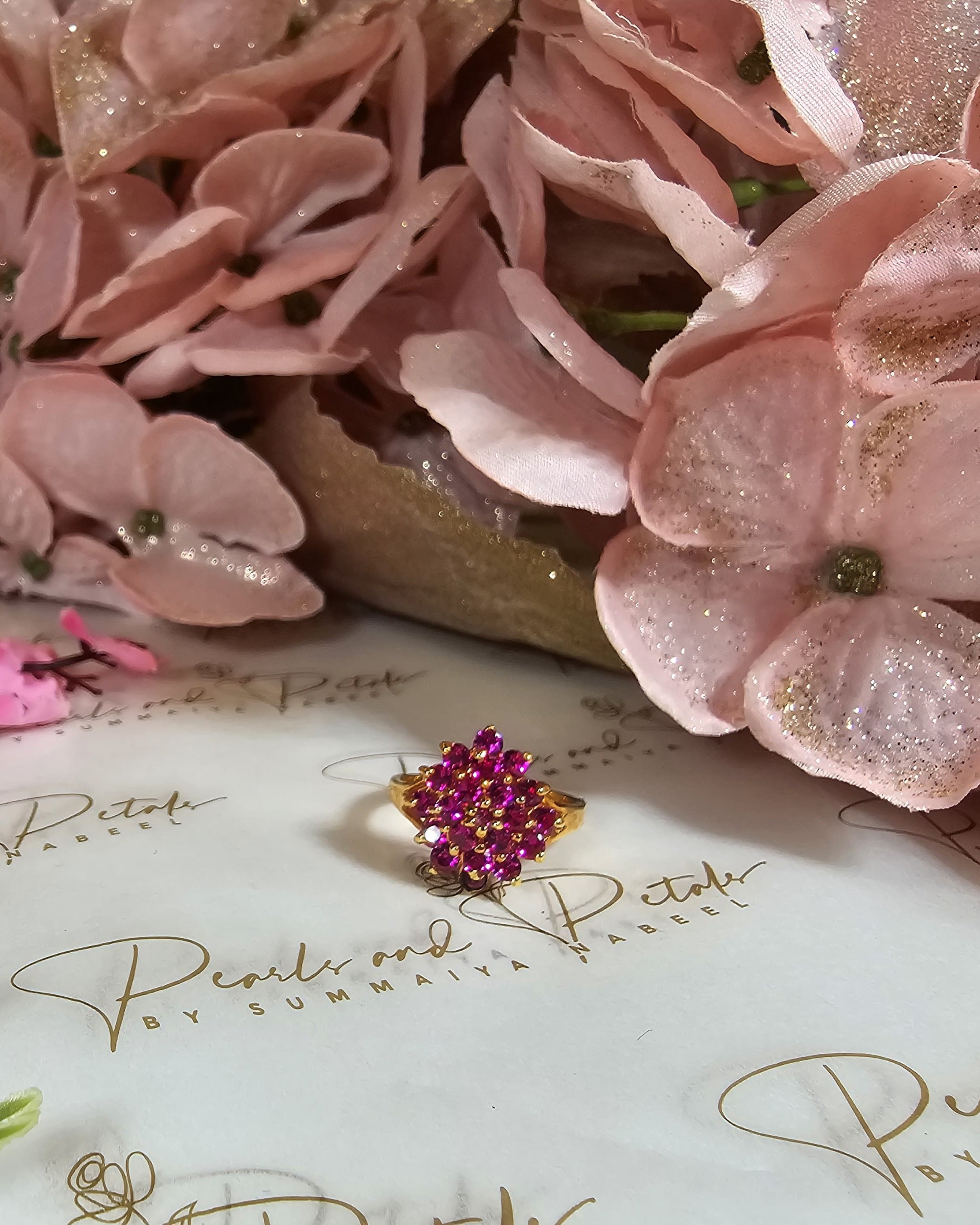 Pink Cluster Ring