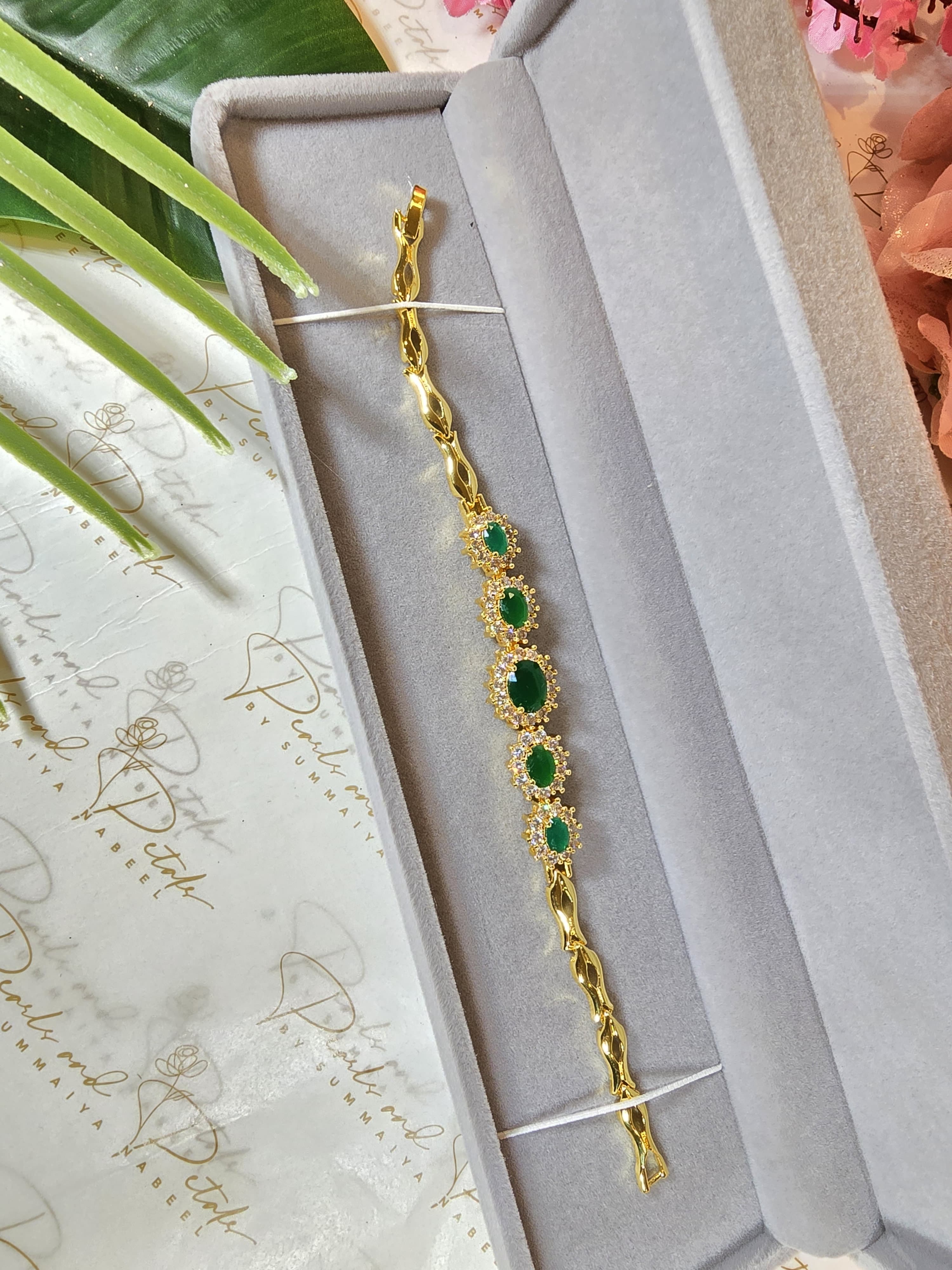 Gold Emerald Bracelet
