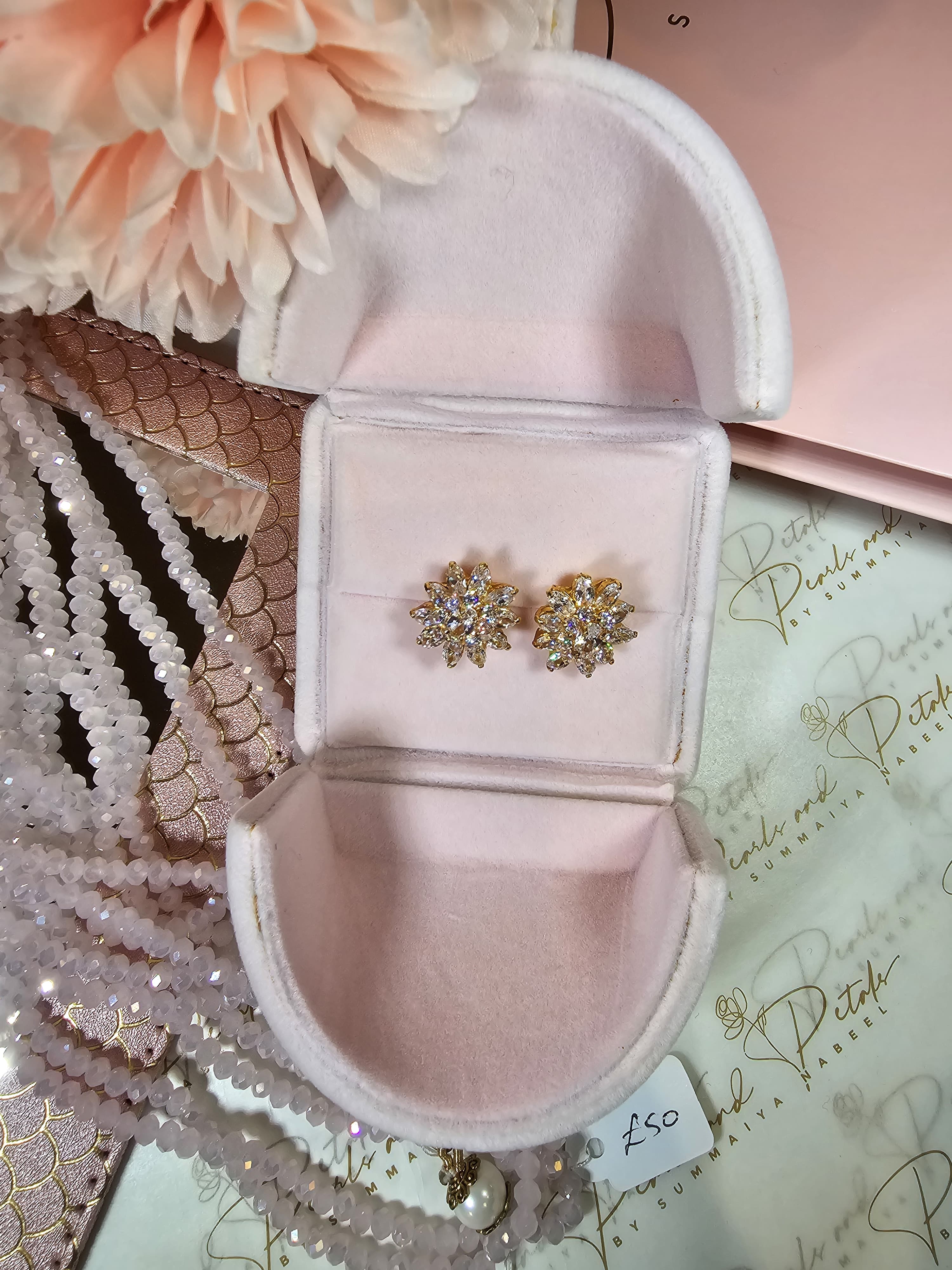 Floral Zirconia Studs