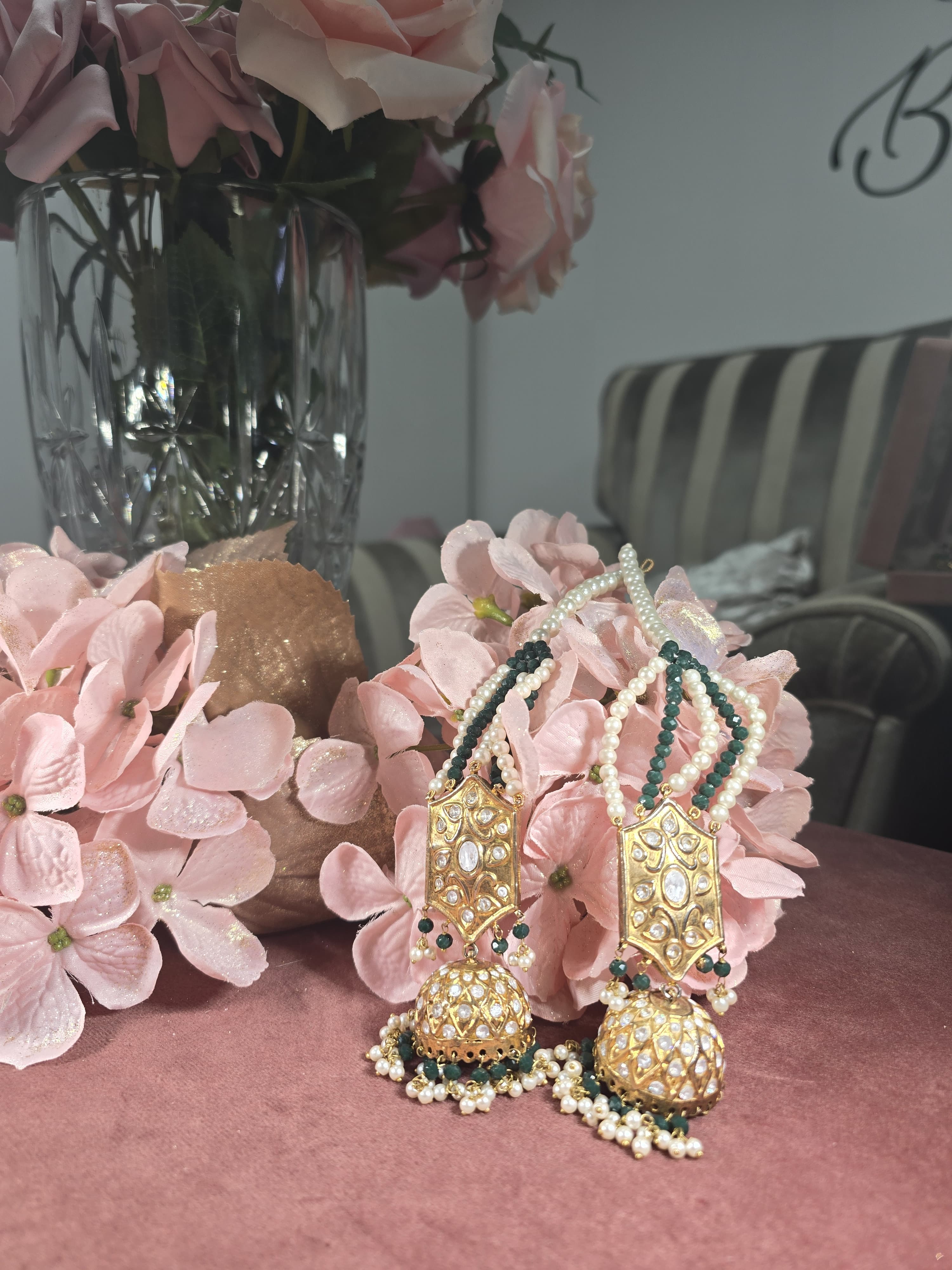 Emerald Snowfall Charm Earrings