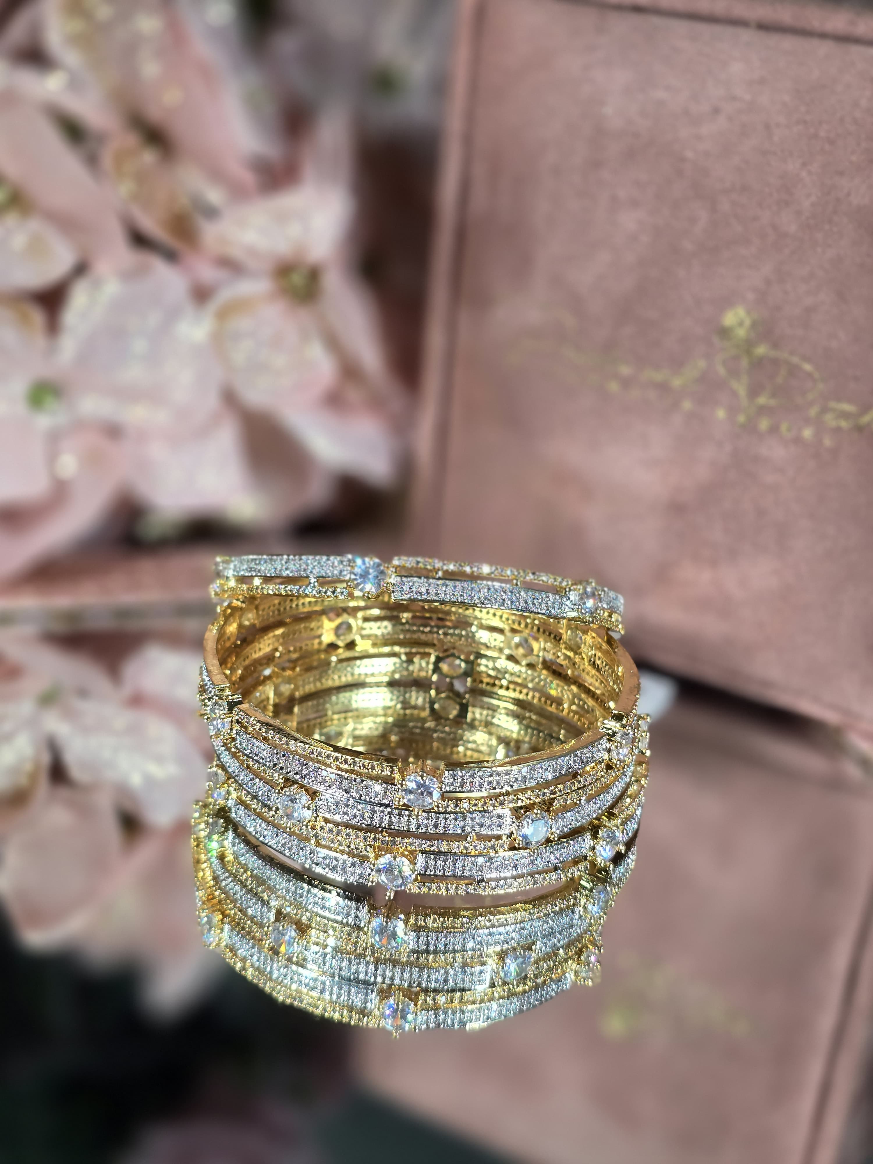 Contemporary Couture Bangles Set Of 4