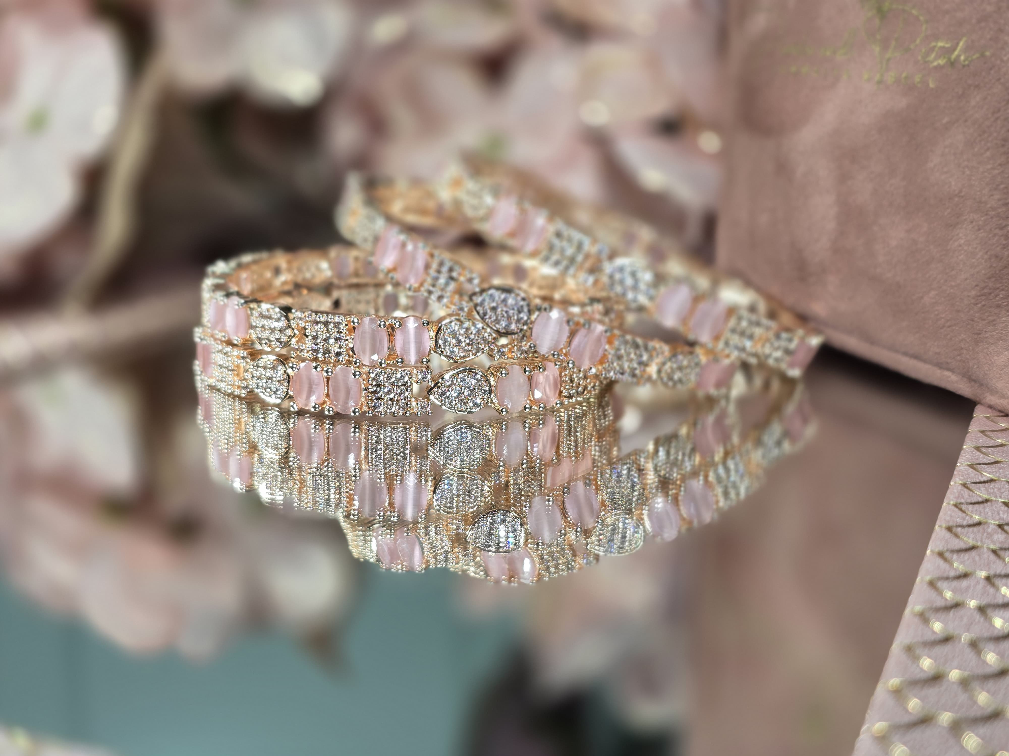 Rose Petal Blush Bangles Set of 4