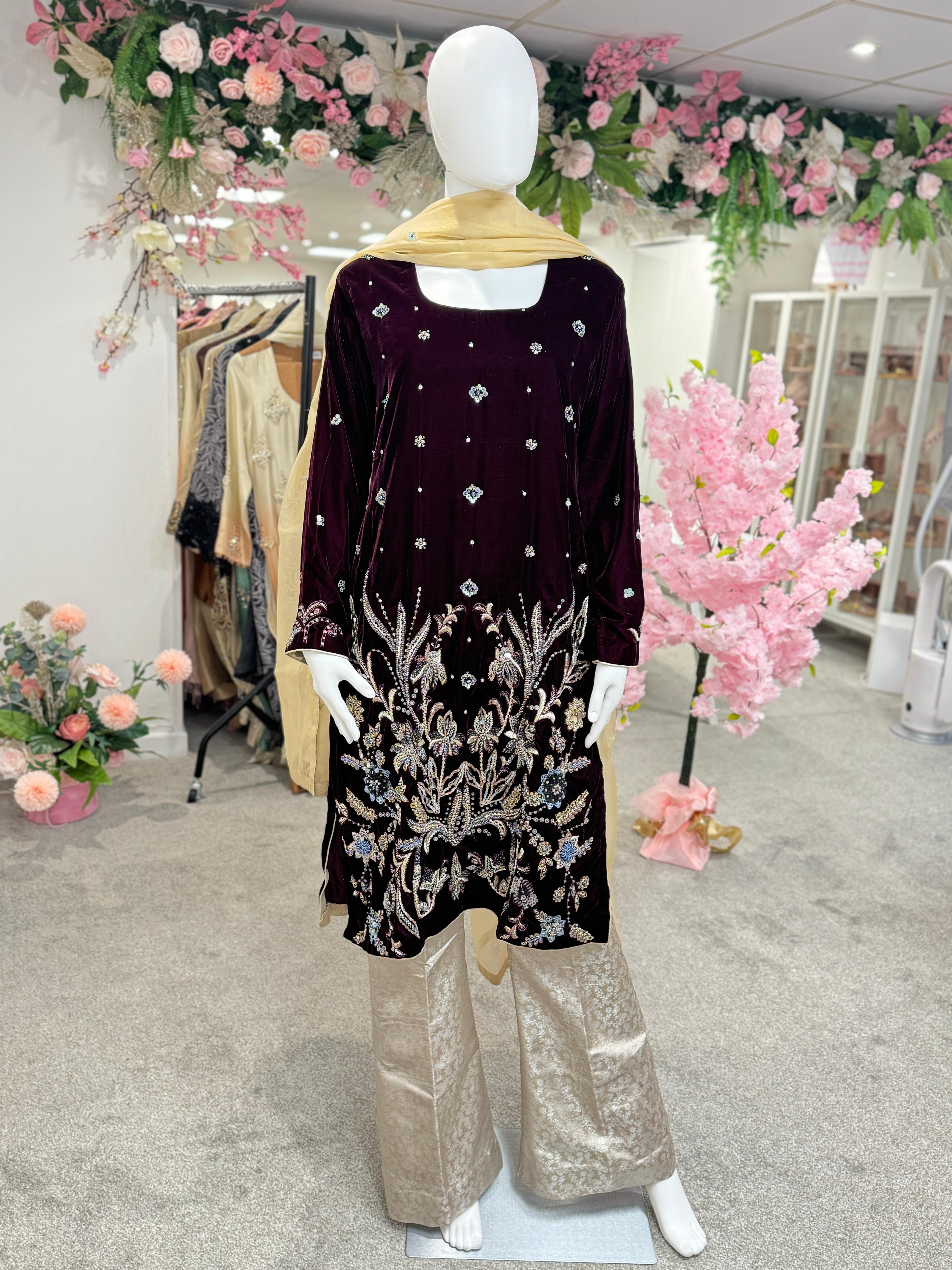 Festive Velvet 3 Piece Outfit