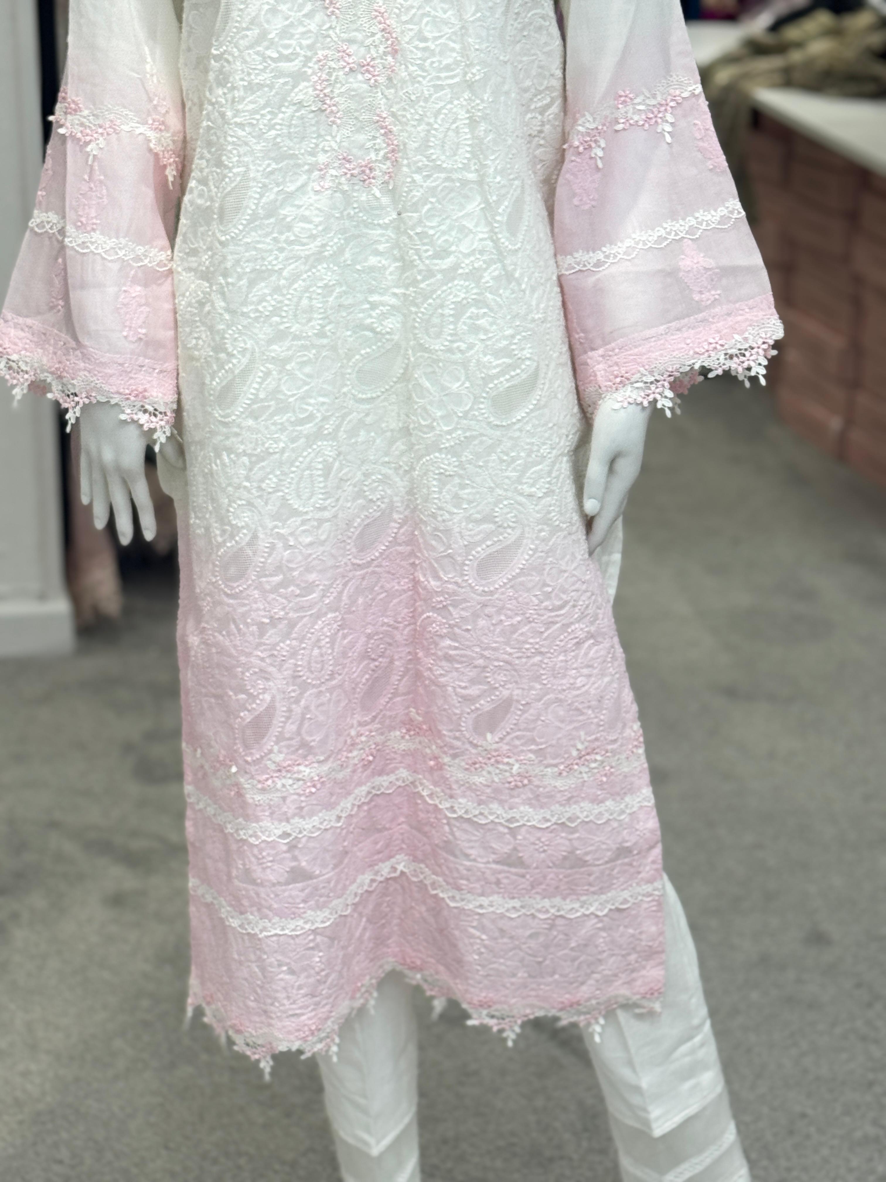 Morning Mist Chikankari (Shirt only)